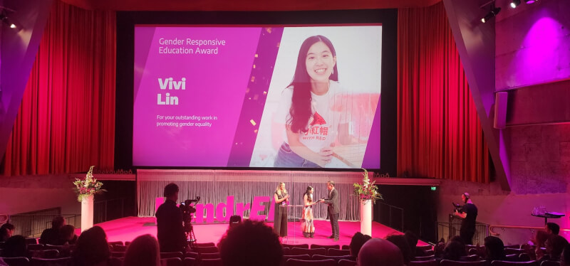 小紅帽協會創辦人林薇獲頒2023「國際性別平等教育獎」。（圖取自facebook.com/TaiwaninFinland）