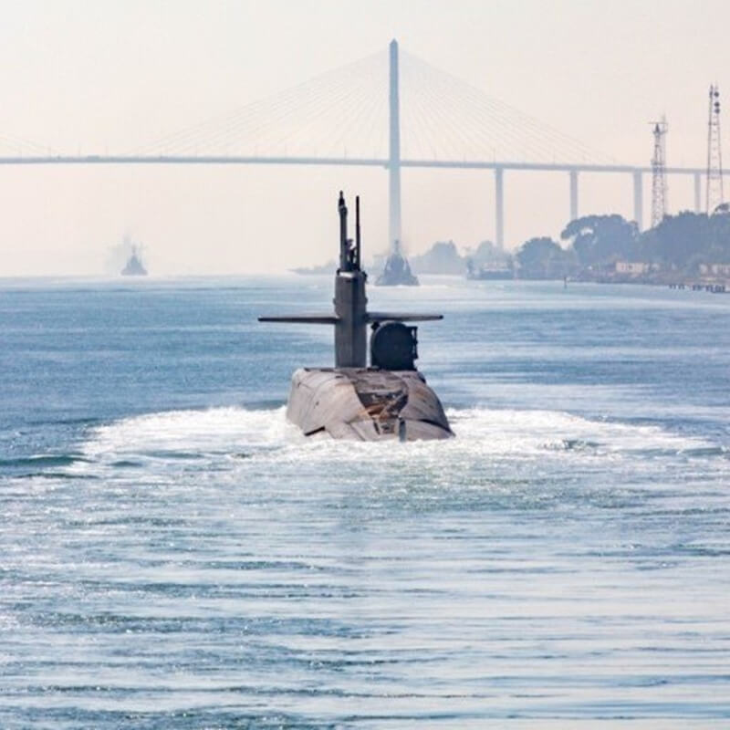 美軍中央司令部5日發文表示，一艘俄亥俄級潛艦正進入其責任範圍。（圖取自twitter.com/CENTCOM）
