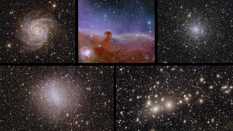 歐洲太空總署7日公布歐幾里得太空望遠鏡捕捉到的首批影像。（圖取自歐洲太空總署網頁esa.int）
