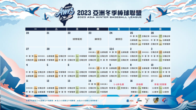 2023亞洲冬季棒球聯盟將於25日展開，開幕戰由日職白隊與地主中華職棒聯隊交戰。（圖取自facebook.com/heartbaseball）