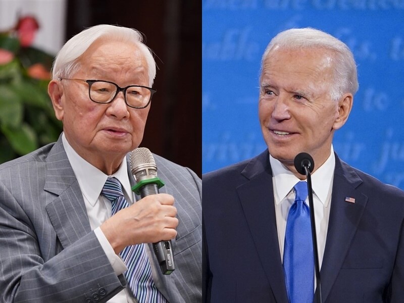 路透社表示，台灣政府爭取讓台積電創辦人張忠謀（左）和美國總統拜登（右）一對一會面。（左圖中央社檔案照片、右圖取自facebook.com/joebiden）