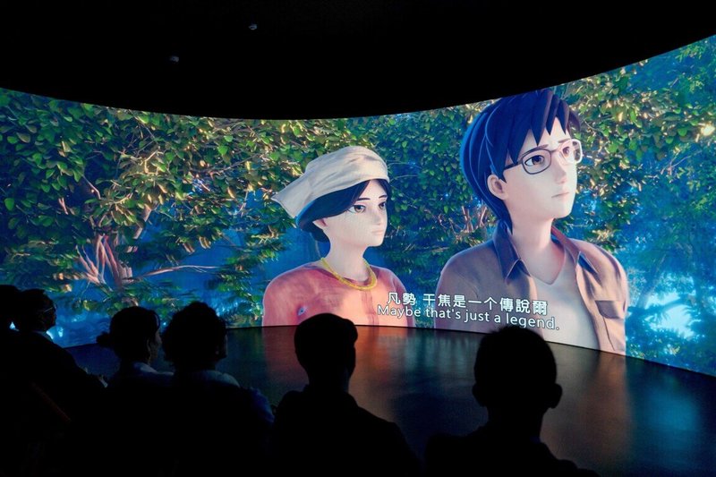 國立台灣博物館推出3D動畫「北台紀遊」，18日起將在台博館本館3樓環形劇場固定播出，男女主角配音分別由藝人莊凱勛、陳亞蘭擔任，帶領觀眾重訪想像中的歷史台灣。（台博館提供）中央社記者王寶兒傳真  112年11月16日