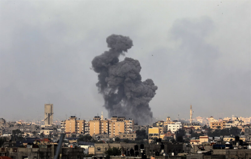 22日以色列襲擊加薩。（安納杜魯新聞社）