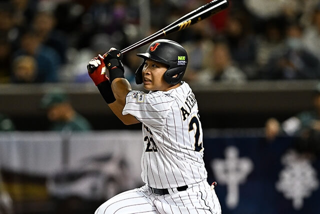 日本隊中外野手逢澤崚介。（圖取自日本隊網頁japan-baseball.jp）