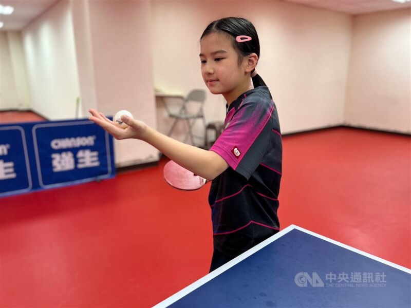 台灣桌球小將李任悅在世界桌球職業大聯盟U13組排名躍居世界第1。（中央社檔案照片）