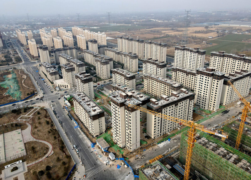 圖為北京市一處在建住宅。（中新社）