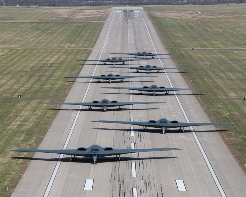 圖為2022年11月密蘇里州懷特曼空軍基地舉行演習。（圖取自懷特曼空軍基地網頁whiteman.af.mil）