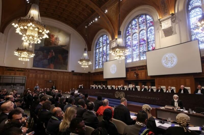 圖為國際法院11日針對南非控告以色列對巴勒斯坦人犯下種族滅絕罪舉行公聽會。（路透社）