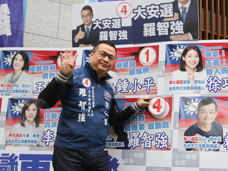 台北市第6選區國民黨候選人羅智強13日晚間自行宣布當選。（中央社檔案照片）