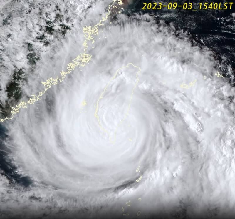 圖為去年9月3日登陸的颱風海葵衛星雲圖。（圖取自中央氣象署網頁cwa.gov.tw）