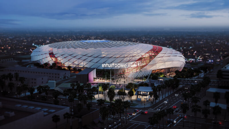 洛杉磯快艇新主場Intuit Dome預計於2024-25賽季正式啟用。（圖取自twitter.com/IntuitDome）