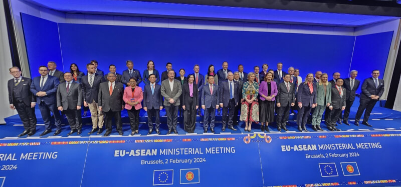 歐盟與東協2日舉行部長級會議。（圖取自twitter.com/ASEAN）