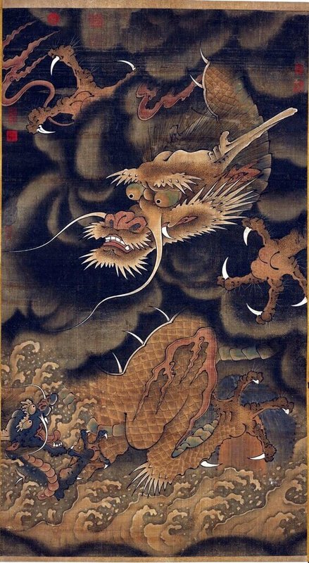 故宮南院特展「神獸現形-文物中的奇幻生物」6日起登場,透過展覽介紹充滿故事的神祇和動物,並追溯其來源經典,帶領民眾了解出處和被賦予的祥瑞意義。圖為「宋人繪霖雨圖」。(故宮南院提供)中央社記者黃國芳傳真 113年2月6日