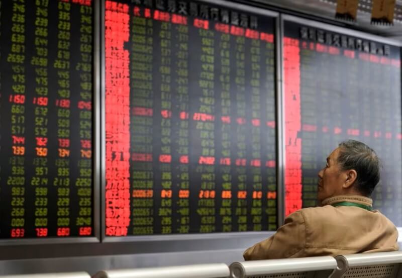 中國股市示意圖。（路透社）