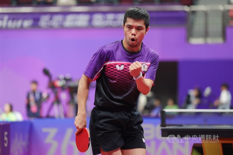 台灣桌球男團選手莊智淵。（中央社檔案照片）