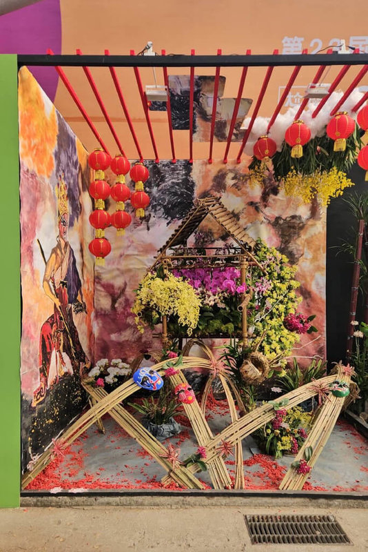 南光高中學生團隊參加2024台灣國際蘭展小型景觀設計競賽，高一組學生作品「虔首」獲選全國金牌獎。（南光高中提供）中央社記者楊思瑞台南傳真  113年2月23日