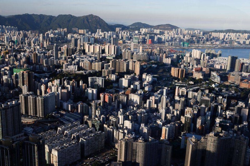 香港房價指數連9個月下跌。圖為香港建築。（路透社）