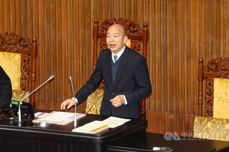 圖為立法院長韓國瑜主持院會。（中央社檔案照片）