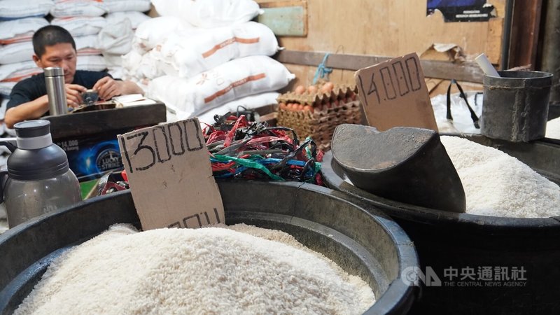在雅加達傳統市場販售白米逾20年的杉衫（Sansan）指出，今年米價漲很多，他表示，因為去年旱季很長，農民無法收成。據統計，自去年以來米價已飆升16%以上。中央社記者李宗憲雅加達攝  113年3月2日