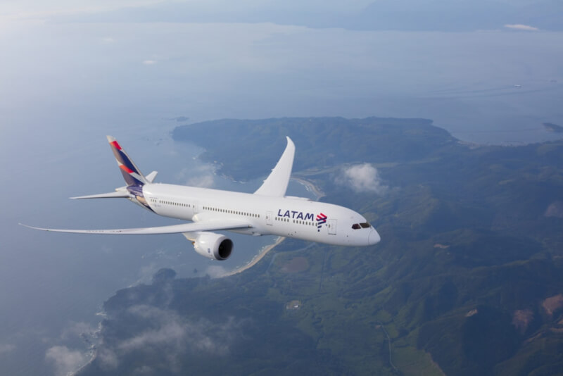 圖為南美航空波音787-9夢幻客機。（圖取自南美航空網頁latamairlines.com）