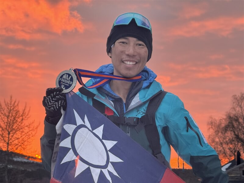台灣極地超級馬拉松好手陳彥博在瑞典參加500公里不休息極地橫越賽，拿下亞軍好成績，他說能再次突破自我，感到心滿意足。（主辦單位提供）中央社記者辜泳秝傳真 113年3月12日