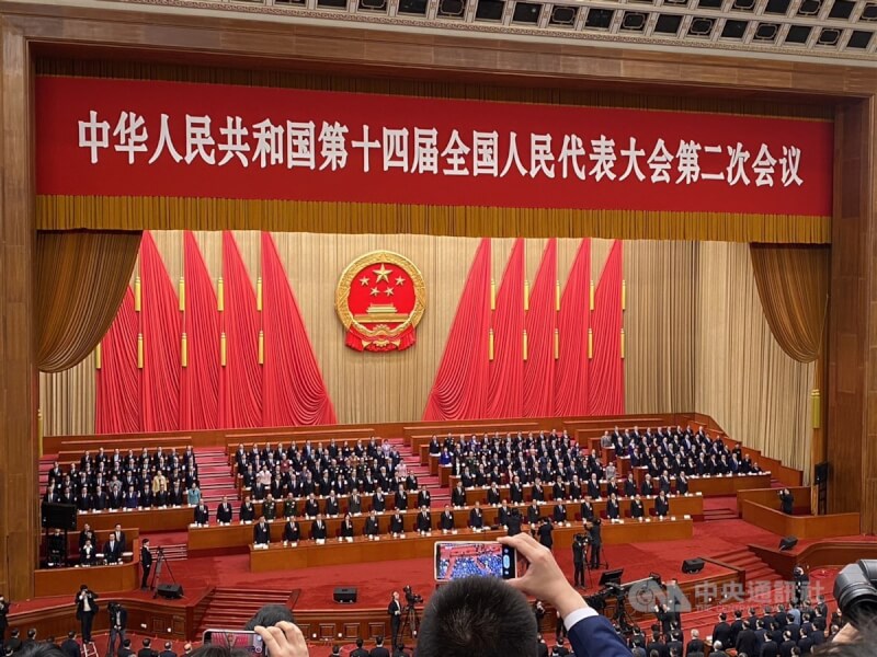 中國第14屆全國人民代表大會第二次會議11日閉幕。中央社記者呂佳蓉北京攝 113年3月11日
