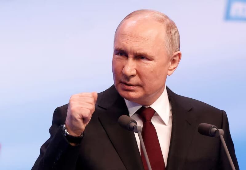 俄羅斯現任總統蒲亭17日大選結束後再贏得6年任期。（路透社）
