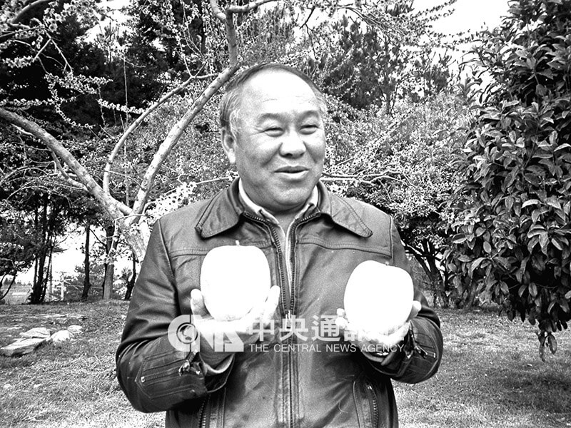 前退辅会福寿山农场长宋庆云曾是梨山果农公认的苹果王。（中央社档案照片）