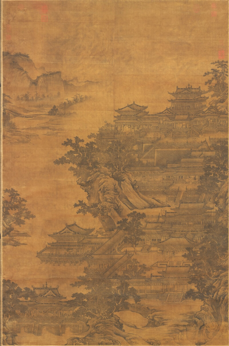 故宮南院5月人氣國寶展主題「宮闕─華美絕倫的夢想建築」,展出元李容瑾漢苑圖。(故宮南院提供)中央社記者蔡智明傳真 113年4月30日