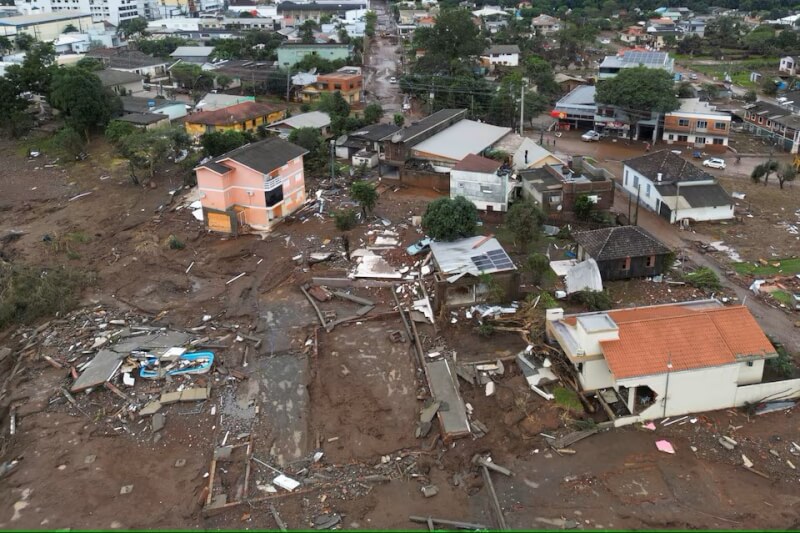 巴西南大河州4月29日以來受嚴重洪災侵襲。（路透社）
