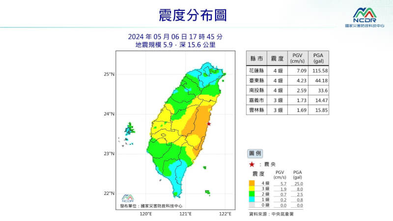 （图取自国家灾害防救科技中心LINE官方帐号）