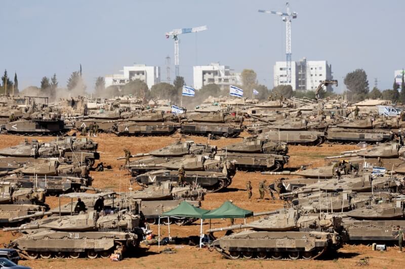圖為以色列戰車。（路透社）
