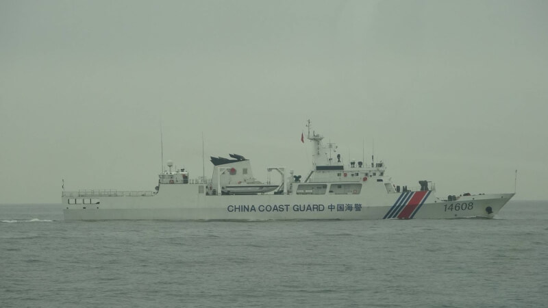 中国海警船9日航入金门禁限水域。（图取自海巡署金马澎分署网页cga.gov.tw）