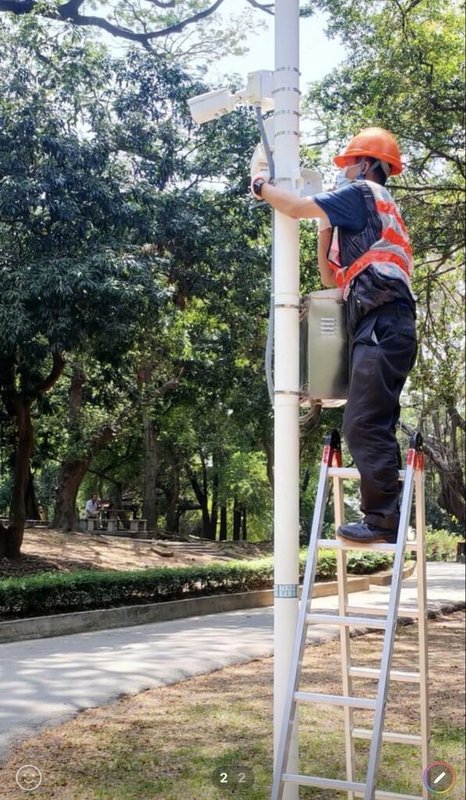 台南公園是台南最古老及最大的公園，近年卻常遭人為踐踏及機車闖入，市府已完成架設監視器及車牌辨識系統，6月1日起啟動科技執法。（台南市政府提供）中央社記者張榮祥台南傳真  113年5月16日