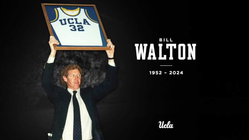 名人堂球星華爾頓27日辭世，享壽71歲。（圖取自twitter.com/UCLAMBB）