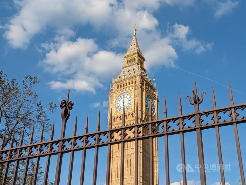英國國會大廈大笨鐘鐘塔。（中央社檔案照片）
