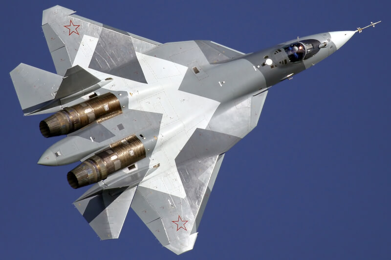 圖為蘇愷-57戰機原型機。（圖取自維基共享資源；作者：Dmitry Zherdin，CC BY-SA 3.0）