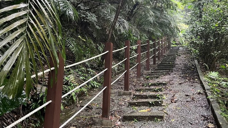 新北「微笑山線」山林步道修繕工程維護自然山林與永續，並且優化步道欄杆，欄桿以自然透視處理，降低維護管理成本。（新北市觀旅局提供）中央社記者黃旭昇新北傳真  113年6月18日