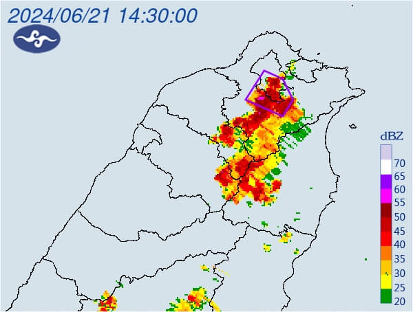 氣象署針對臺北市、新北市發布大雷雨即時訊息。(圖取自氣象署網頁cwa.gov.tw)