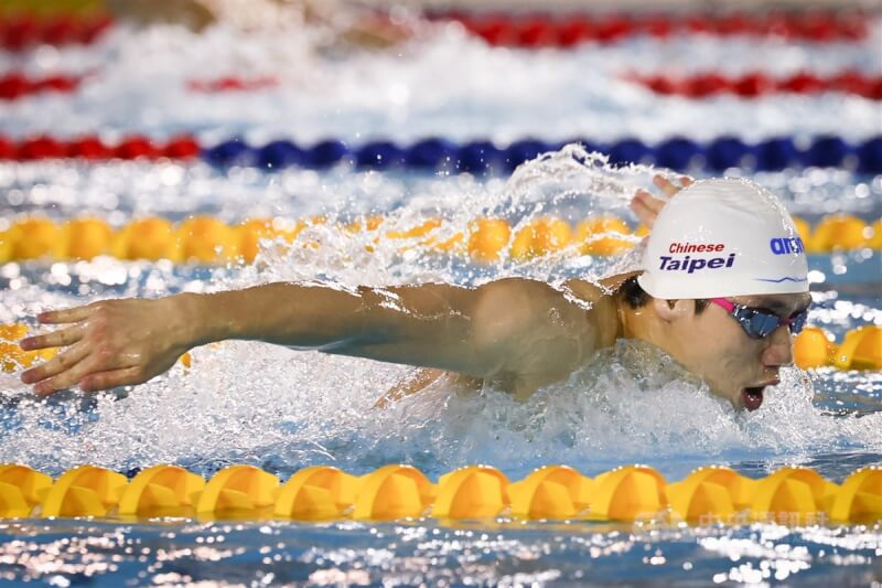 中華民國游泳協會日前召開選訓會議，提報巴黎奧運參賽選手名單分別為「台灣蝶王」王冠閎（圖）、旅美好手韓安齊。（中央社檔案照片）