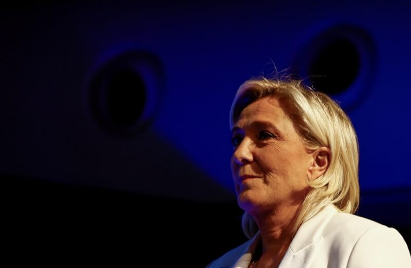 法國極右翼政黨領袖瑪琳．雷朋。（路透社）