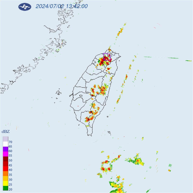 气象署2日下午针对桃园市、新北市、台北市发布大雷雨即时讯息。（图取自中央气象署网页cwa.gov.tw）