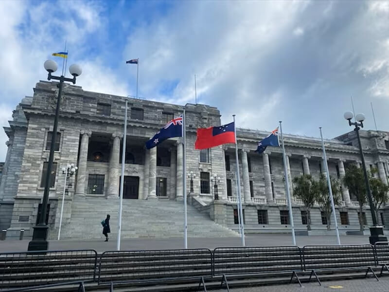 圖為紐西蘭首都奧克蘭的議會大廈。（路透社）