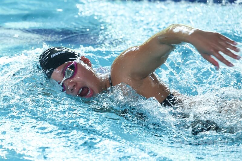 台美混血的女子泳將韓安齊確定取得巴黎奧運參賽資格。（中央社檔案照片）