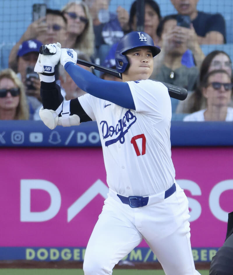 洛杉磯道奇隊日籍球星大谷翔平連4年被選進美國職棒大聯盟MLB明星賽先發名單。（共同社）