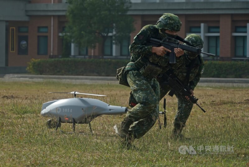 由中科院自行研製的戰術型近程無人飛行載具（UAV）。（中央社檔案照片）