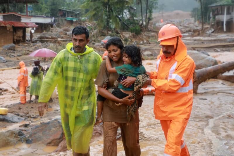 印度南部克勒拉邦遭土石流重創，釀逾50人死亡。（路透社）