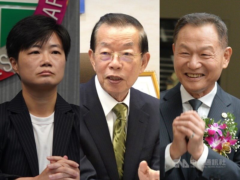 民進黨副秘書長楊懿珊（左）出任駐美公使，駐日本代表謝長廷（中）、駐丹麥代表李翔宙（右）免職。（中央社檔案照片）