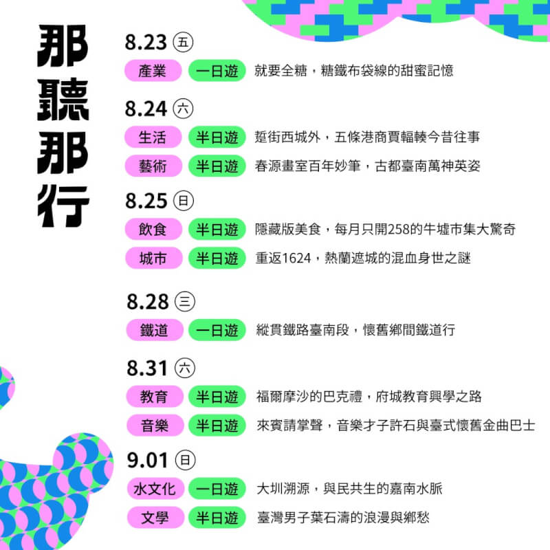 2024台灣文博會以「寶島百面pó tó pah bīn」為主題，規劃「那聽那行」文化策展主題，並推出10條走讀旅遊路線。（文化部提供）中央社記者王寶兒傳真 113年8月8日