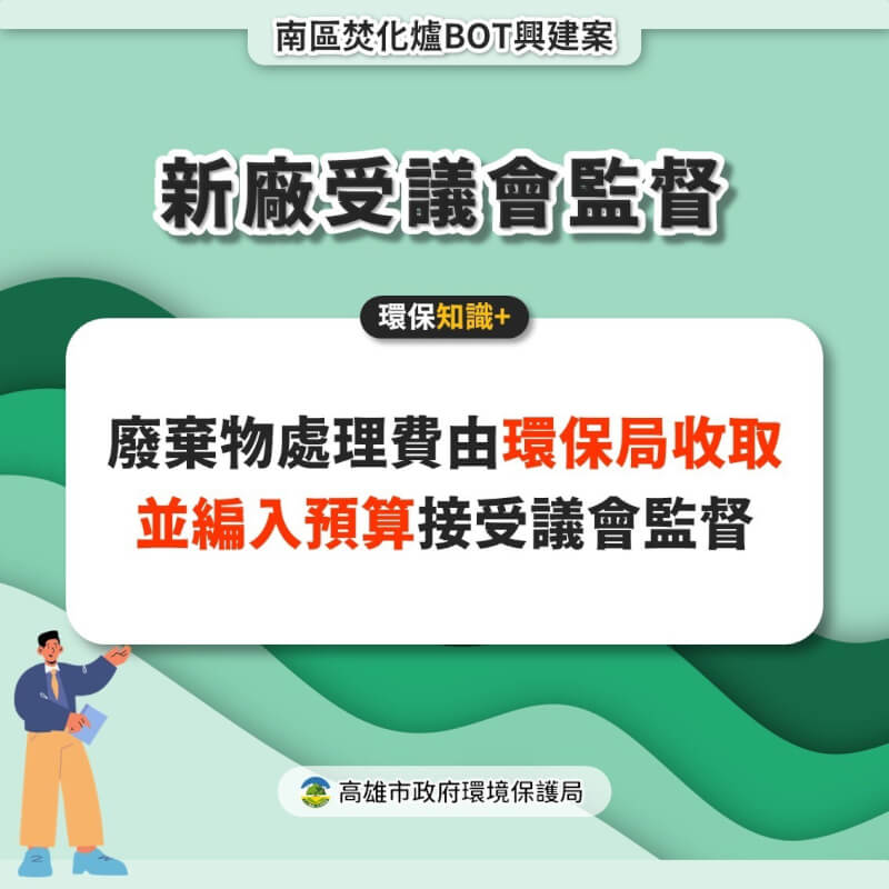 高雄市環保局將以BOT促參方式興建南區新廠AI智能高效焚化爐，民代質疑民營廠恐私收垃圾，環保局表示，廠商依契約不得擅增收垃圾，後續編預算受議會監督，確保市民福祉。（高雄市環保局提供）中央社記者洪學廣傳真 113年8月8日